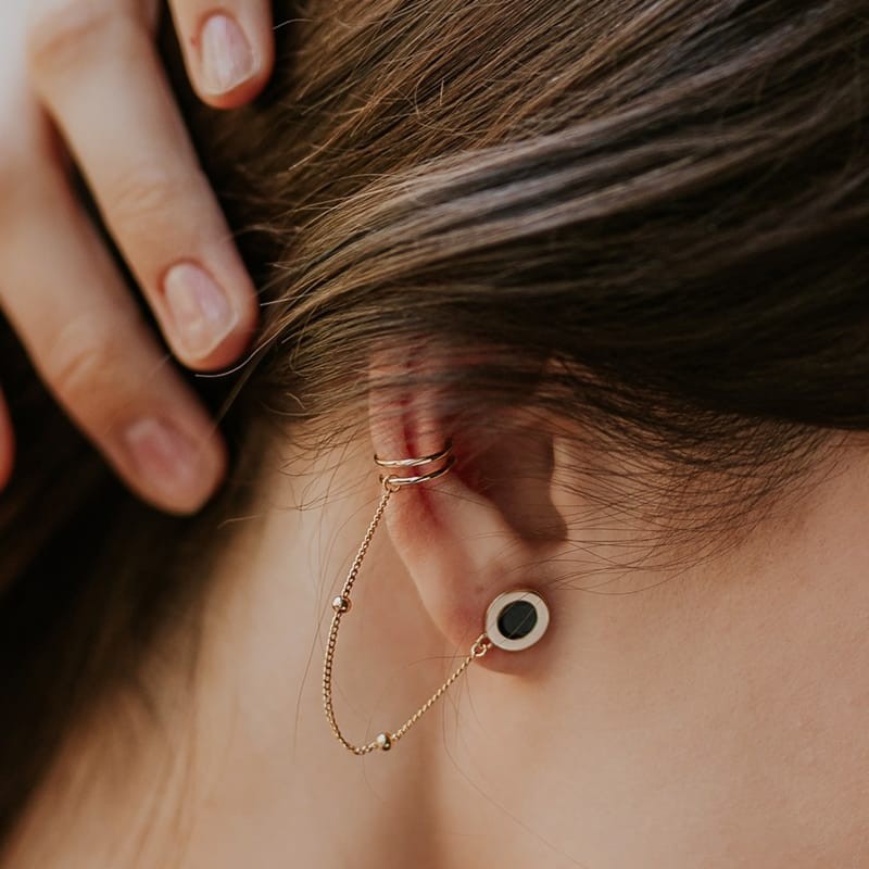 Kolczyk srebrny złocony...