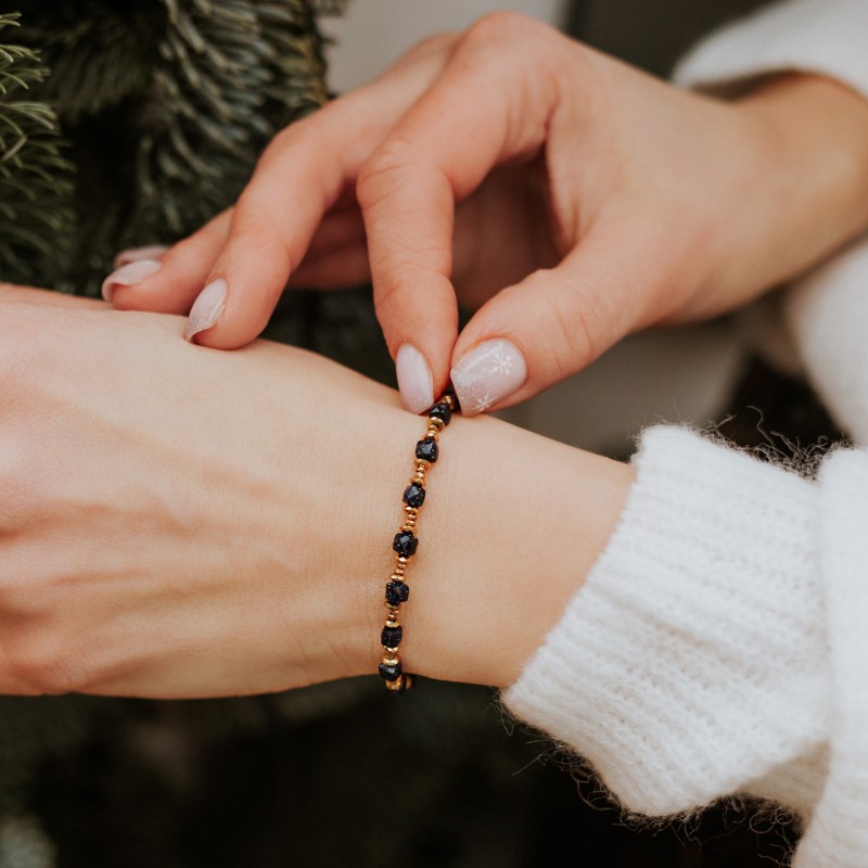 Bransoletka srebrna złocona...