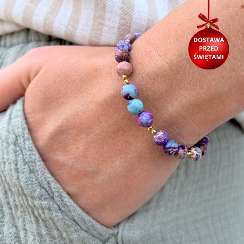 Bransoletka srebrna złocona...