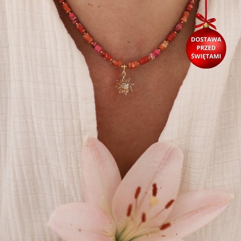 Naszyjnik srebrny złocony...