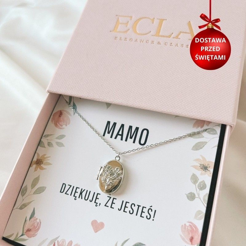 Naszyjnik srebrny medalion...