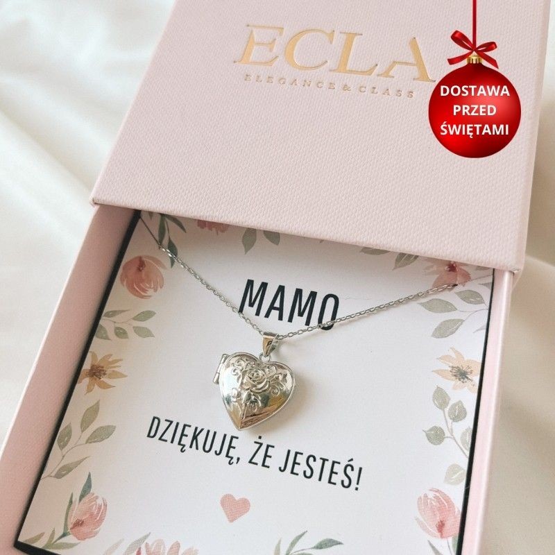 Naszyjnik srebrny medalion...