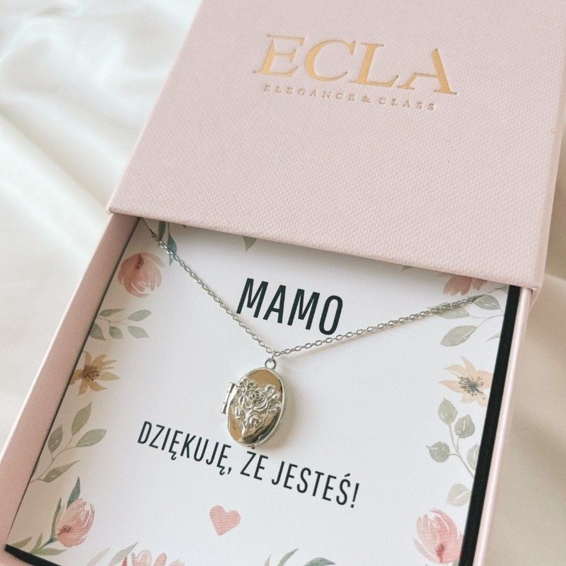 Naszyjnik srebrny medalion...