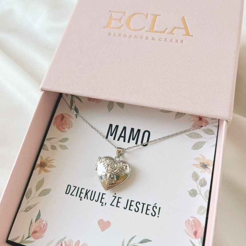 Naszyjnik srebrny medalion...