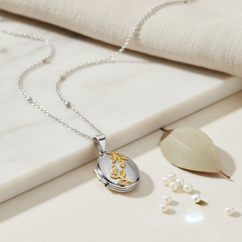 Naszyjnik srebrny medalion...