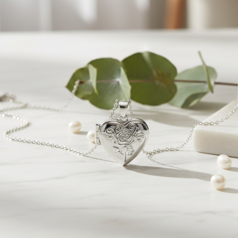 Naszyjnik srebrny medalion...