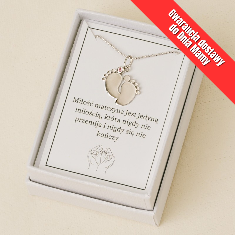 Naszyjnik srebrny stópki z...