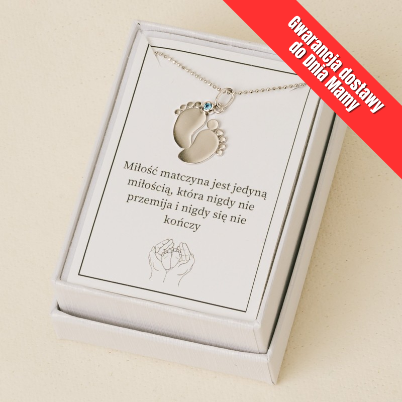 Naszyjnik srebrny stópki z...