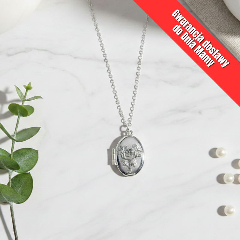 Naszyjnik srebrny medalion...