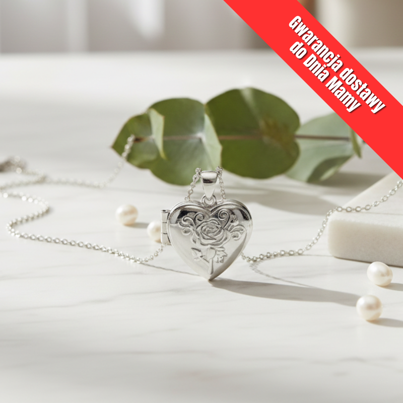 Naszyjnik srebrny medalion...