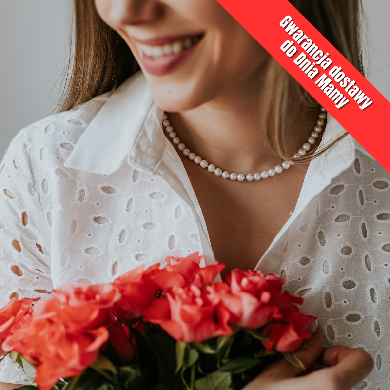 Naszyjnik srebrny perły...