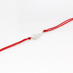 Srebrna bransoletka z czerwonym sznureczkiem skrzydło kolekcja Meri