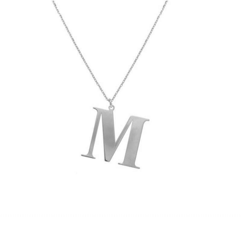 Naszyjnik srebrny litera M