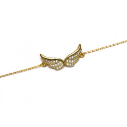 Bransoletka srebrna złocona skrzydła Angel Wings